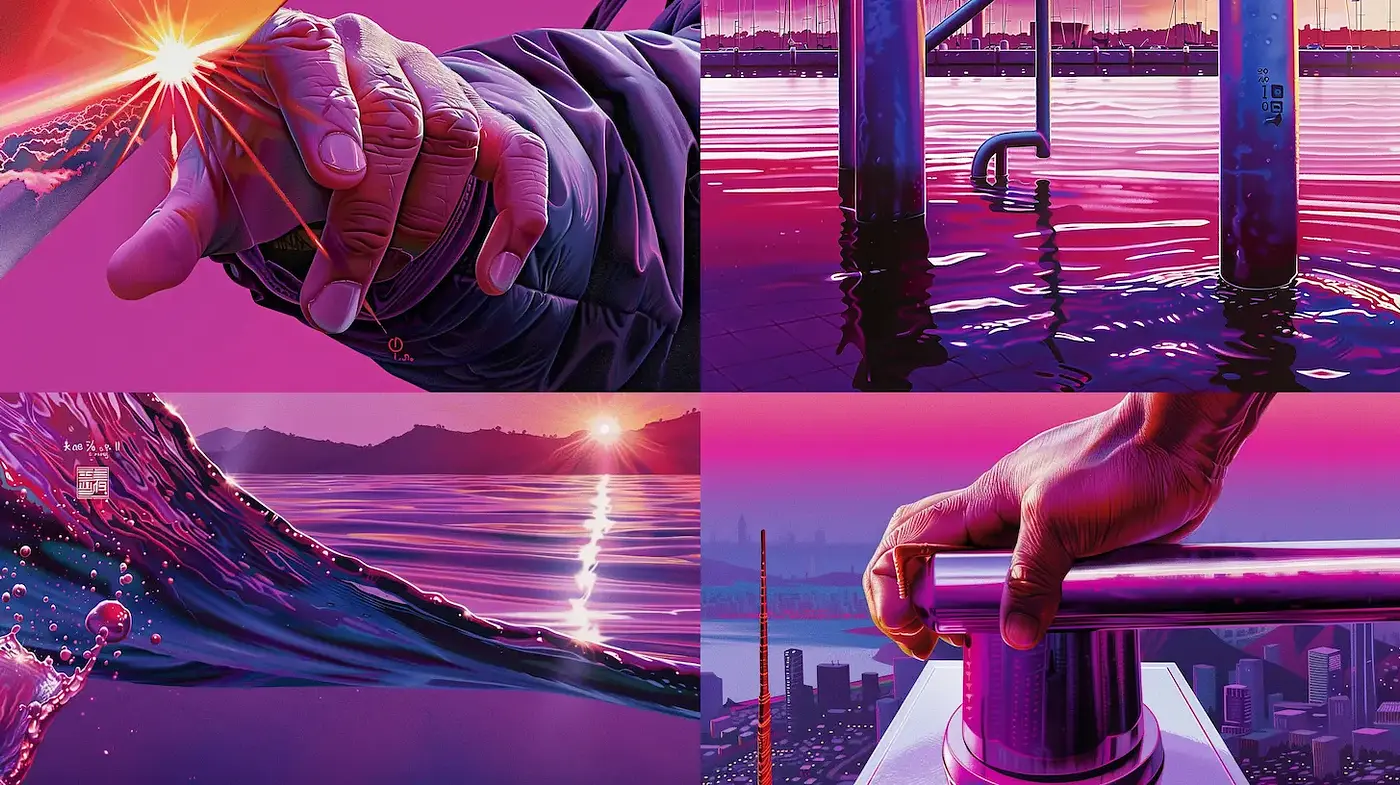 Futuristic Synthwave-inspired Aesthetic with Vivid Textures - Midjourney sref style