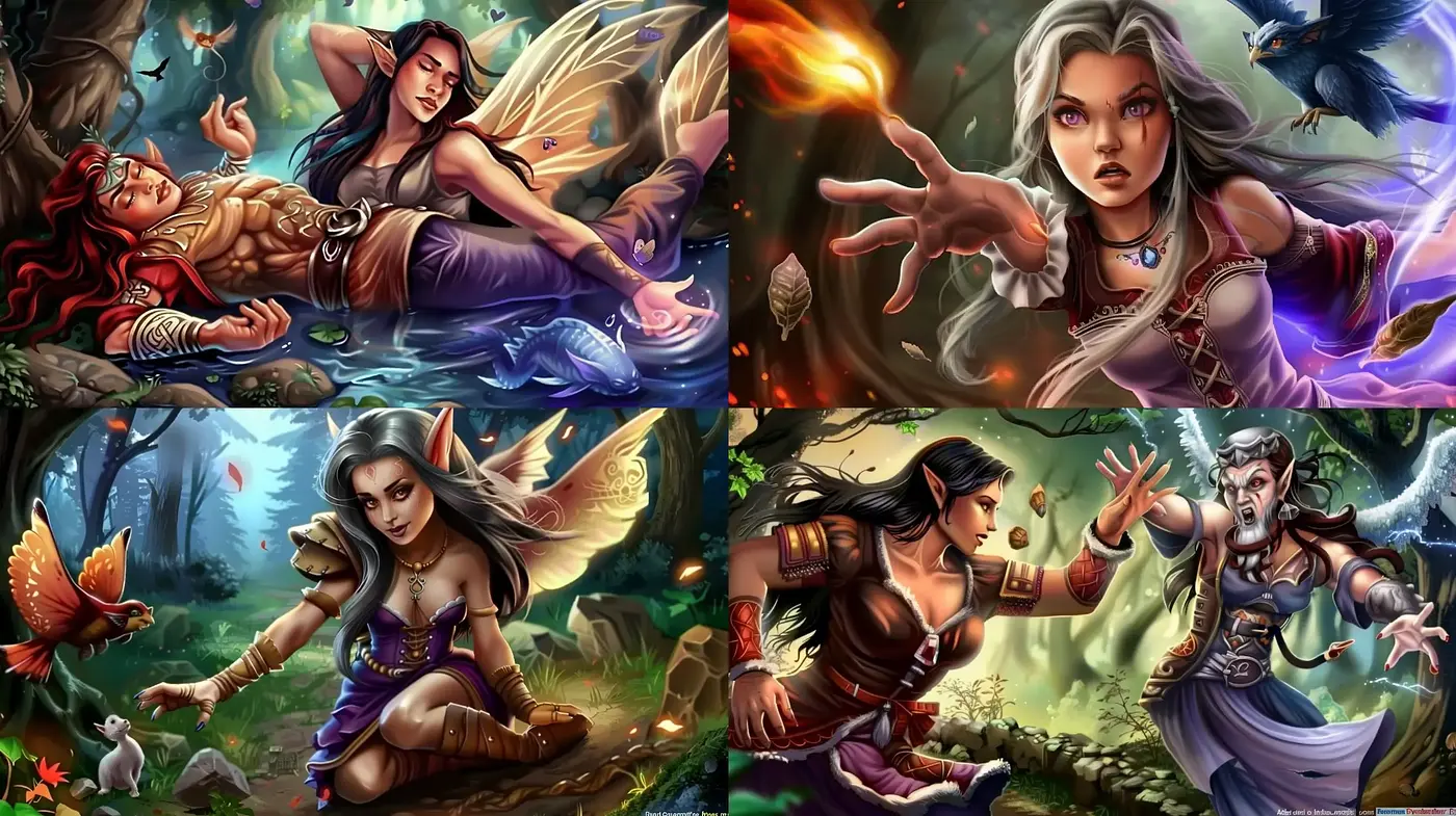 Enchanted Realms: A Vivid Fusion of Fantasy and Nature - Midjourney sref style