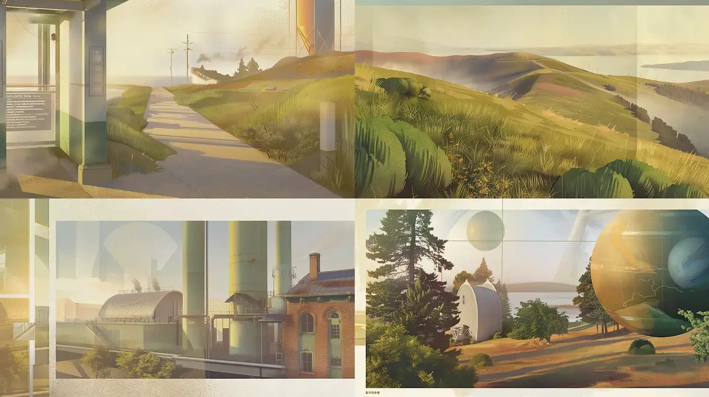 Harmonious Blend of Nature and Technology with a Touch of Serenity - Midjourney sref style
