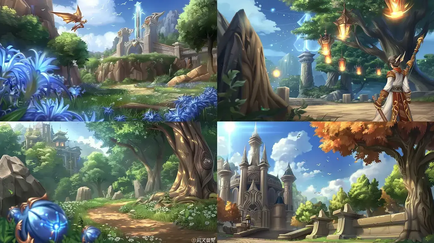 Enchanting Fantasy Landscapes with Rich Textures and Vivid Colors - Midjourney sref style