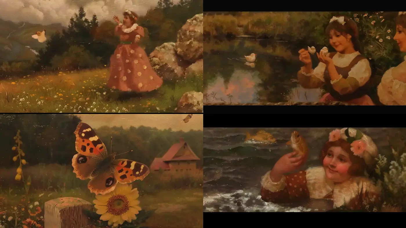 Idyllic Pastoral Harmony: Embracing the Serenity of Rustic Impressionism - Midjourney sref style