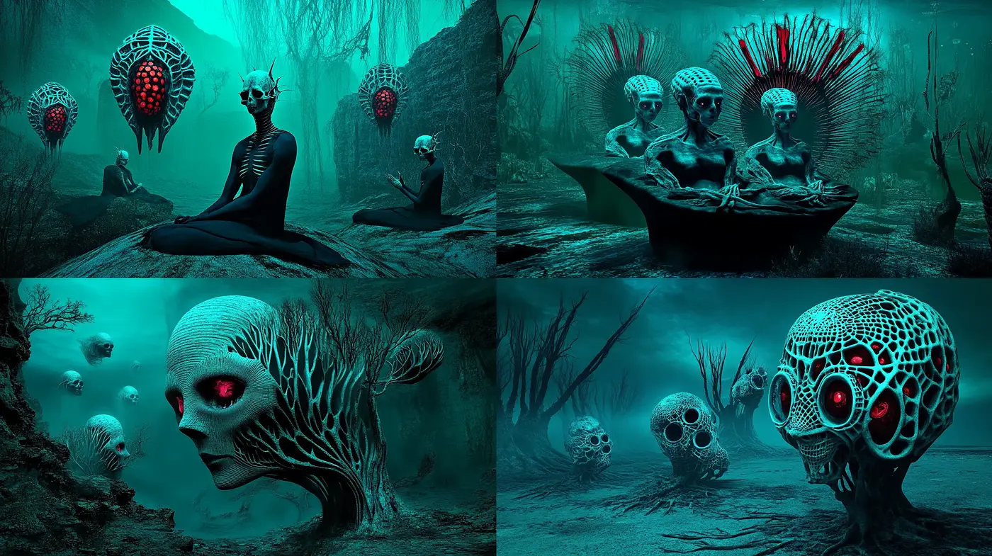 Ethereal Underwater Dreamscape with Surrealistic Overtones - Midjourney sref style