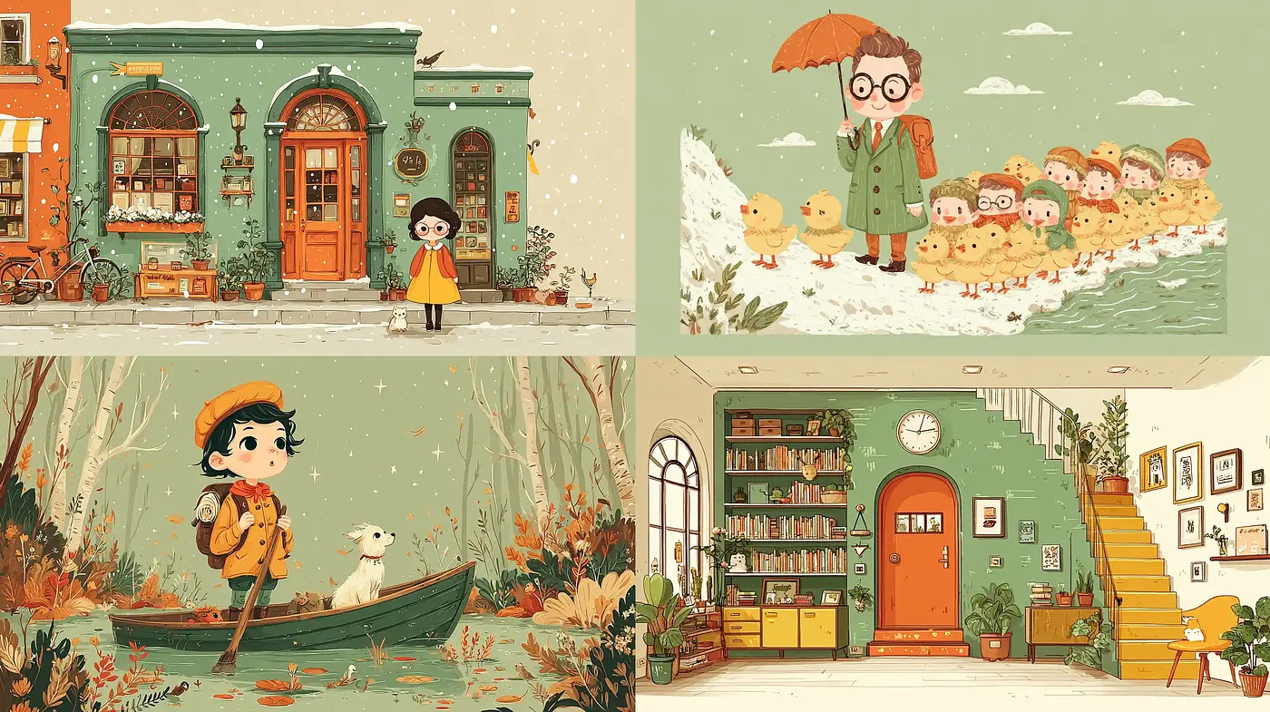 Charming Illustrations with a Whimsical and Nostalgic Touch - Midjourney sref style