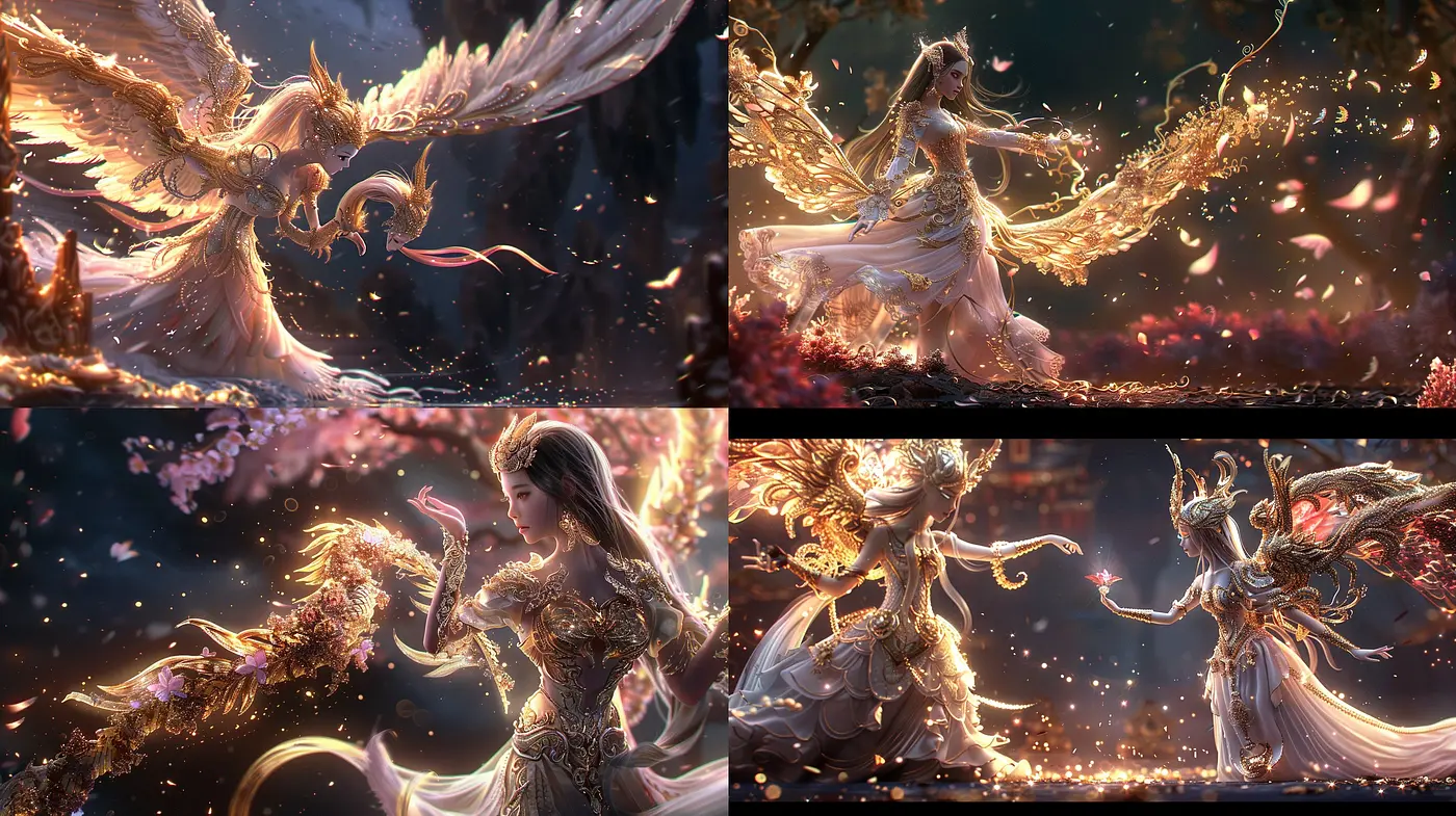 Ethereal Twilight: A Luminous Dance of Fantasy and Enchantment - Midjourney sref style