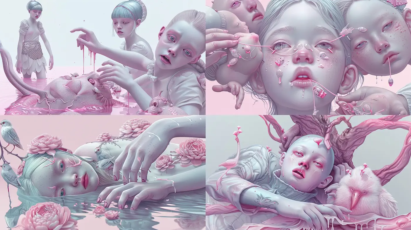 Ethereal Pastel Dreamscape with Surrealist Overtones - Midjourney sref style