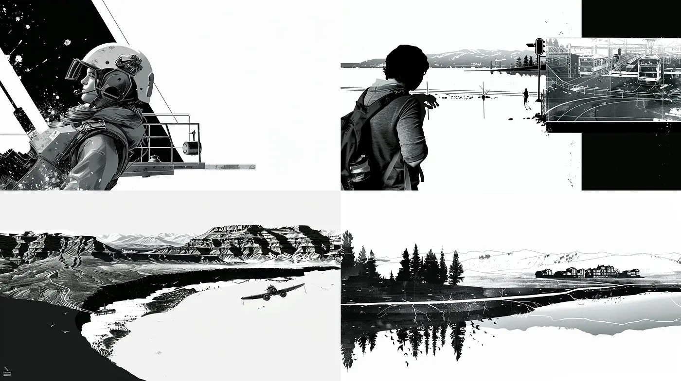 Monochromatic Introspection: A Study of Mood in Stylized Black and White Imagery - Midjourney sref style