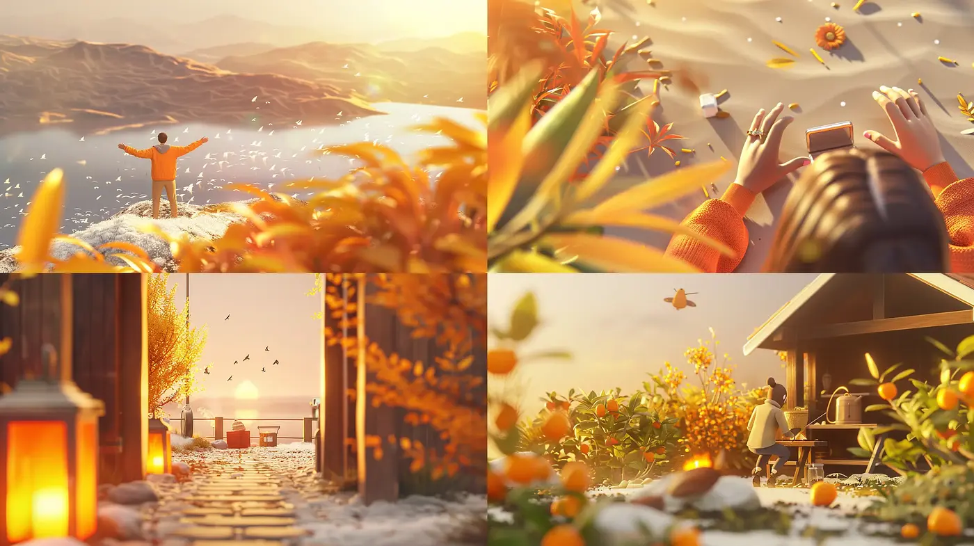 Autumnal Radiance: A Harmony of Warmth and Serenity - Midjourney sref style