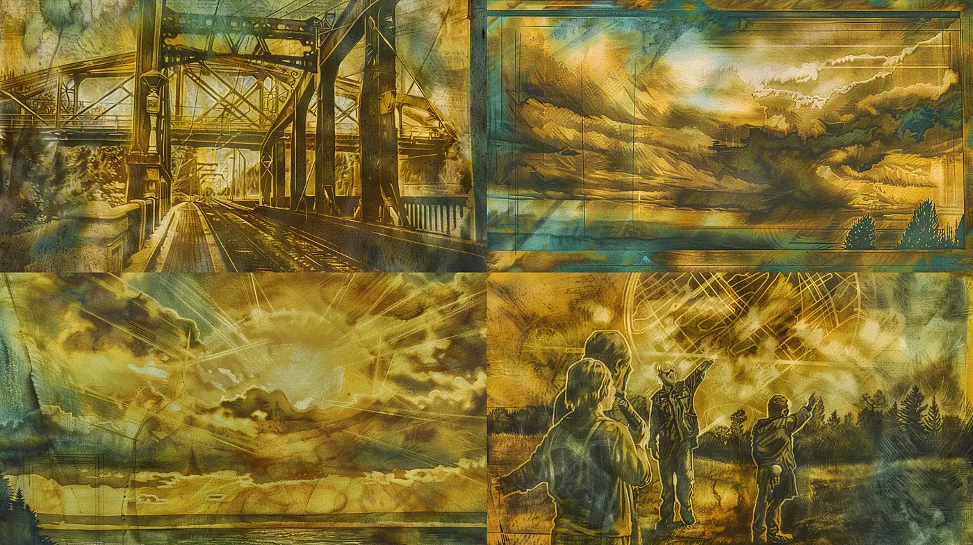 Ethereal Sepia-toned Dreamscape Artistry - Midjourney sref style
