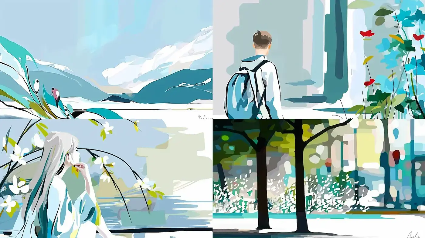Serene and Contemporary Aesthetic with an Organic Touch - Midjourney sref style