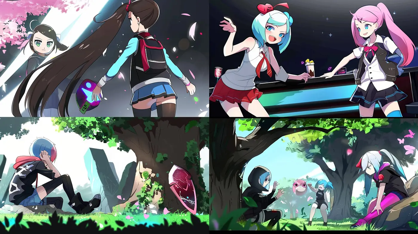 Consistent Elements in Diverse Anime-Inspired Vignettes - Midjourney sref style