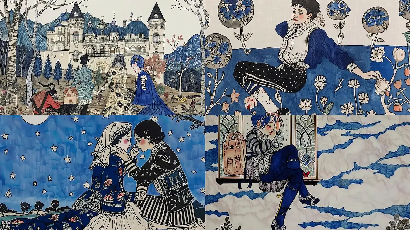 Whimsical and Enchanting Illustrative Style with Elements of Fantasy - Midjourney sref style