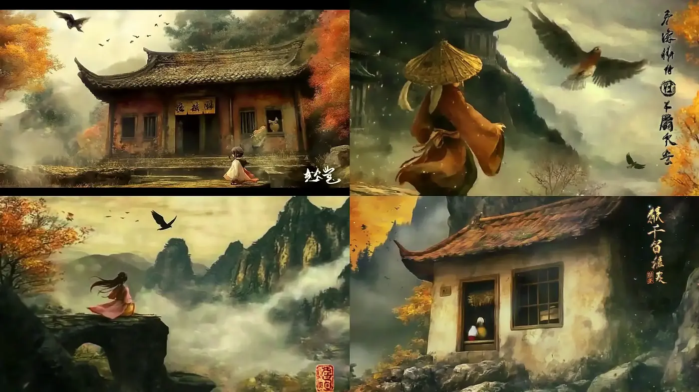 Ethereal Mist-Enshrouded Mountainous Landscapes with Traditional Eastern Aesthetics - Midjourney sref style