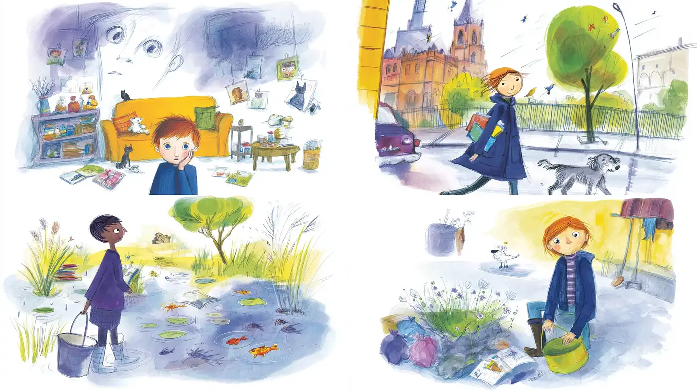 Charming and Whimsical Illustrations with a Playful Narrative Style - Midjourney sref style