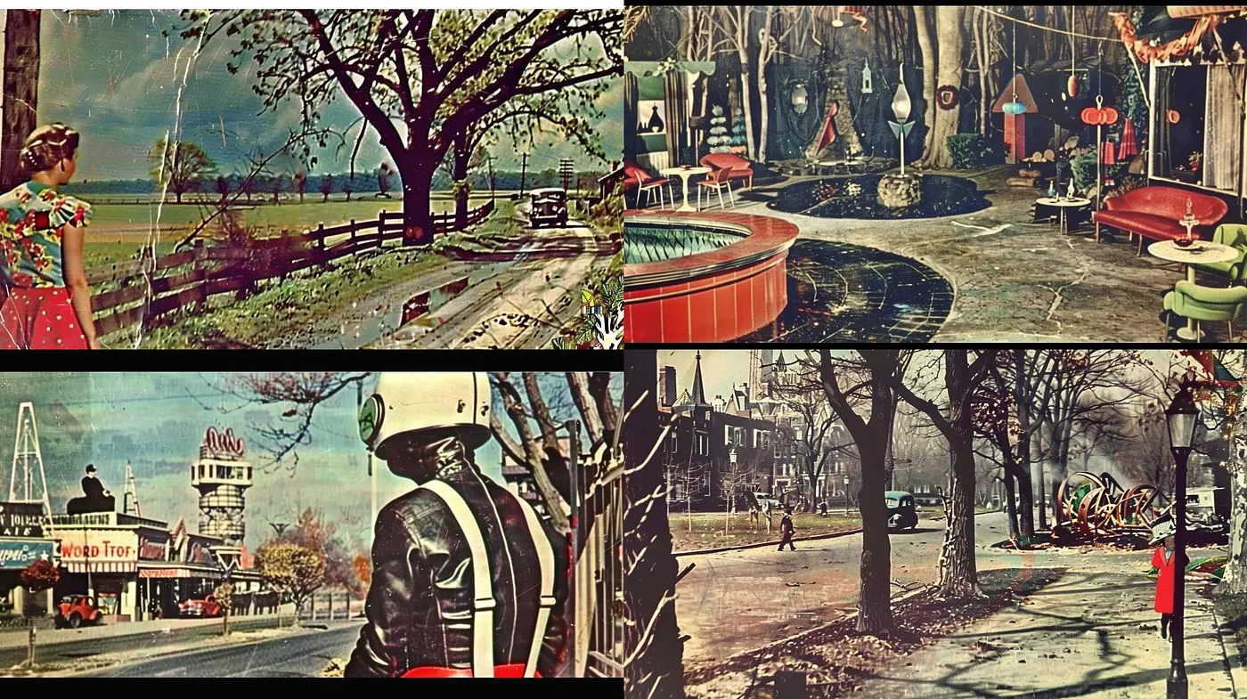 Enigmatic Mid-Century Retro Visions with Surreal Overtones - Midjourney sref style