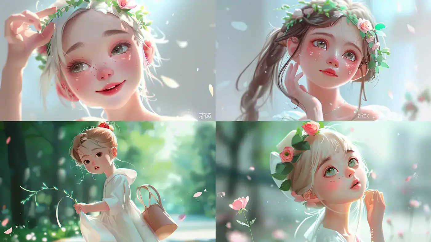 Whimsical and Dreamy Portraits of Youthful Characters in Nature - Midjourney sref style