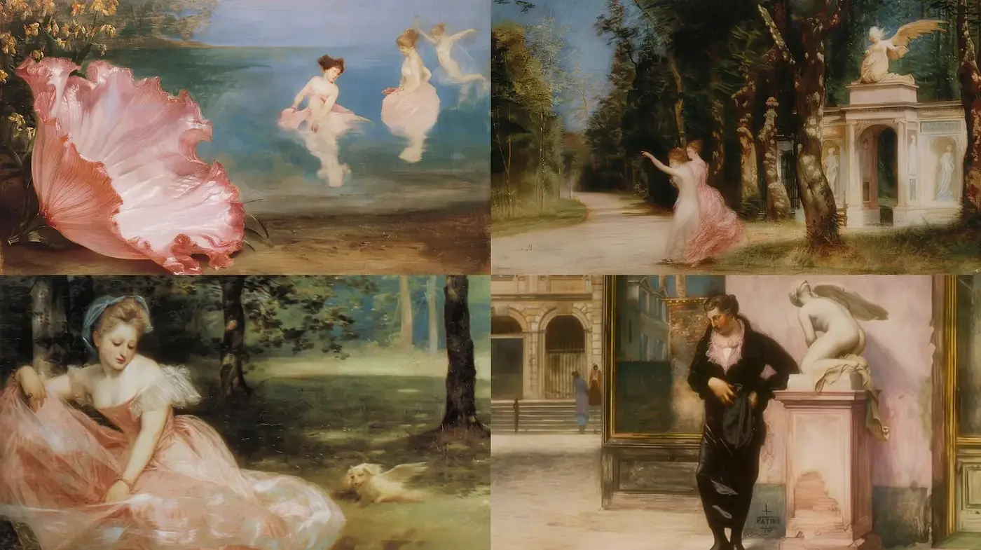 Lush Romanticism with Antique Charm and Gentle Elegance - Midjourney sref style