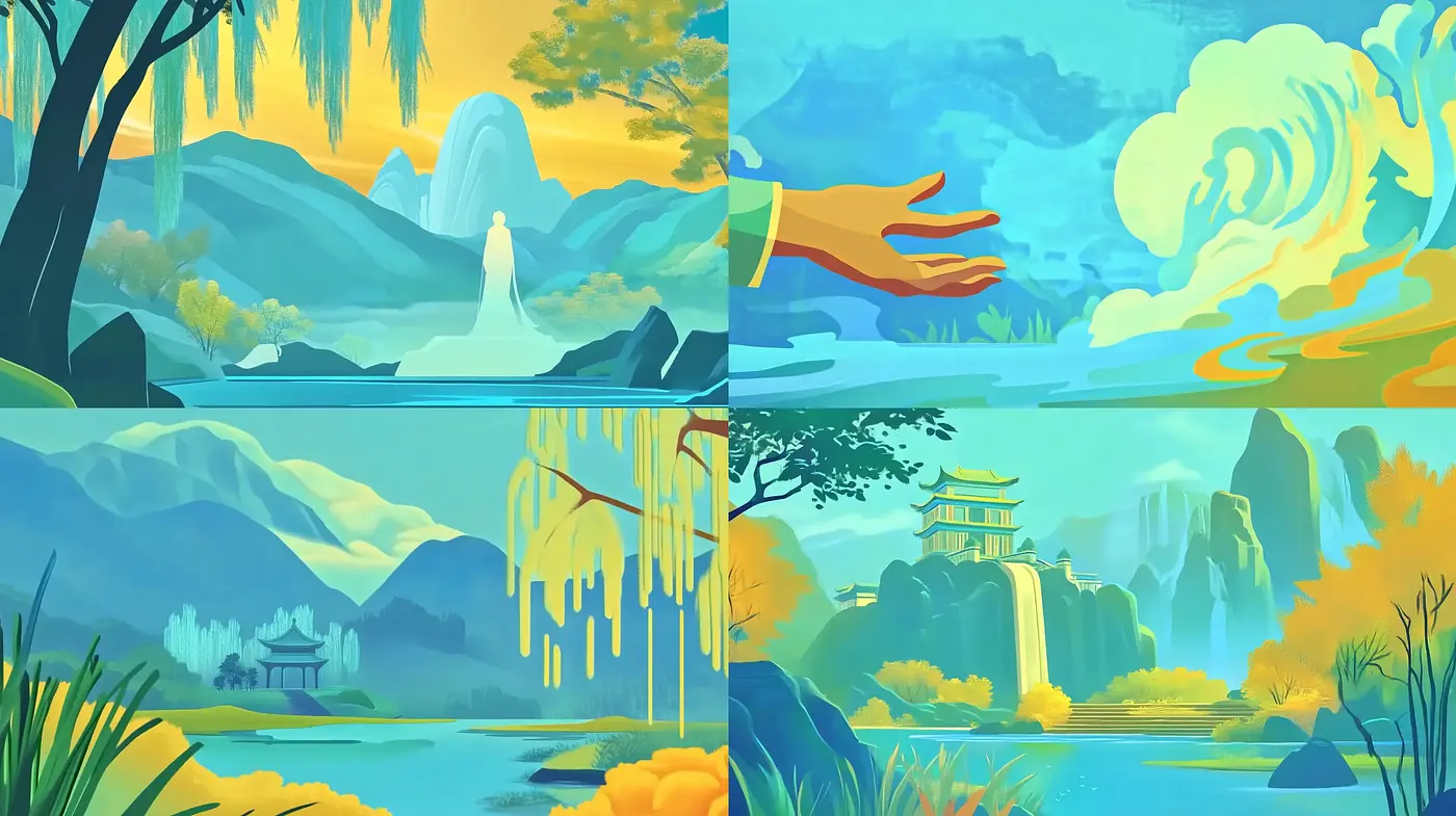 Serenity in East Asian-Inspired Landscape Artistry - Midjourney sref style