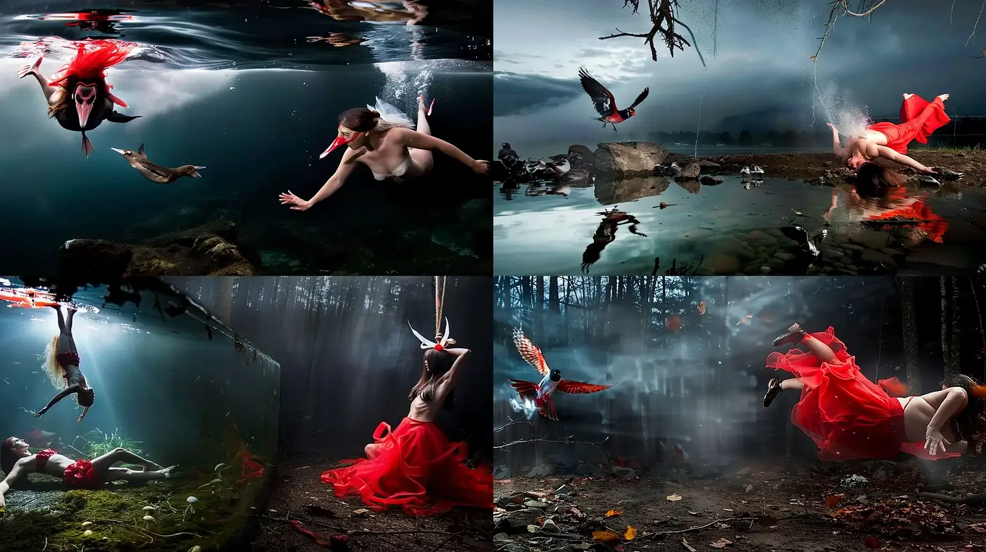 Ethereal Depths: A Melancholic Dance Between Serenity and Surrealism - Midjourney sref style