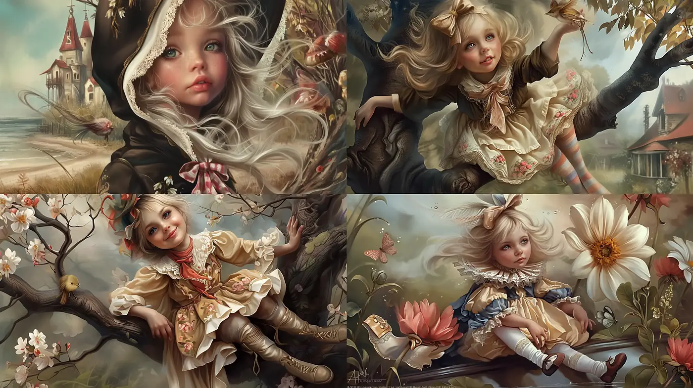 Whimsical Fairytale Illustrations with a Pastel Toned Dreamscape - Midjourney sref style