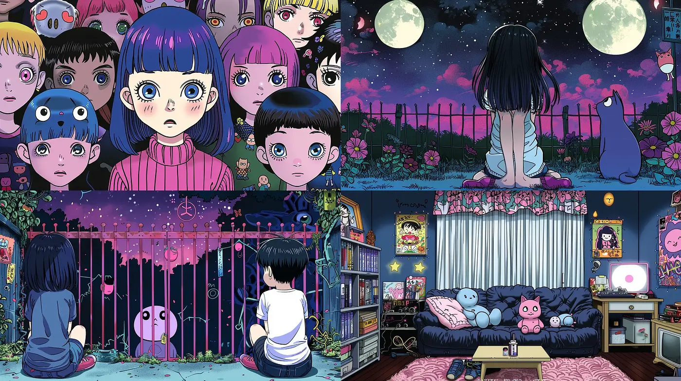 Dreamlike Anime-Inspired Nightscape Fusion - Midjourney sref style
