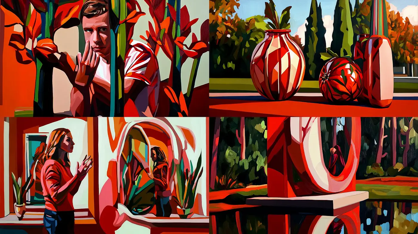 Vibrant Geometric Abstraction in Contemporary Spaces - Midjourney sref style