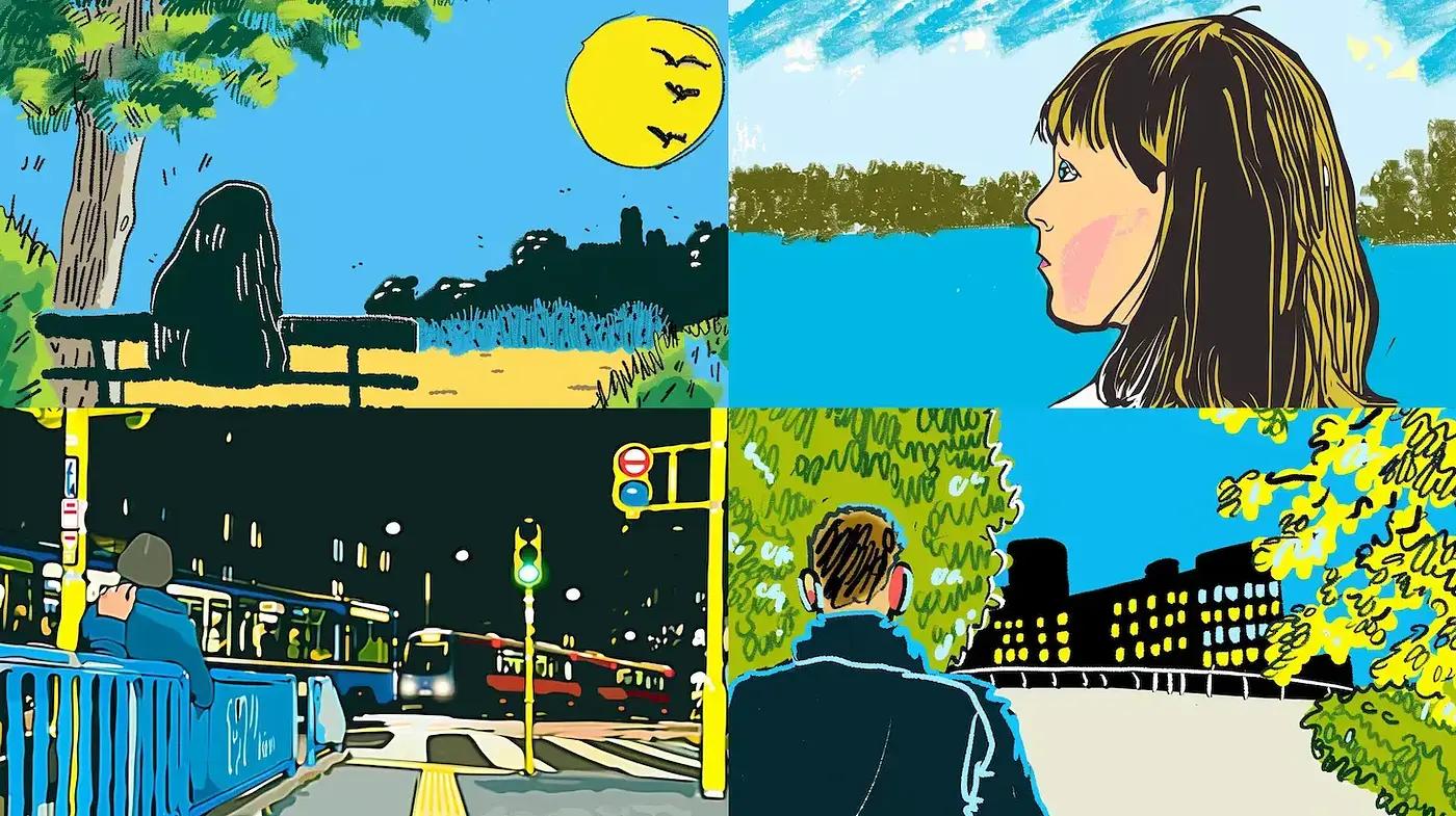 Stylized Urban Storyboard Illustrations with a Pop Art Twist - Midjourney sref style