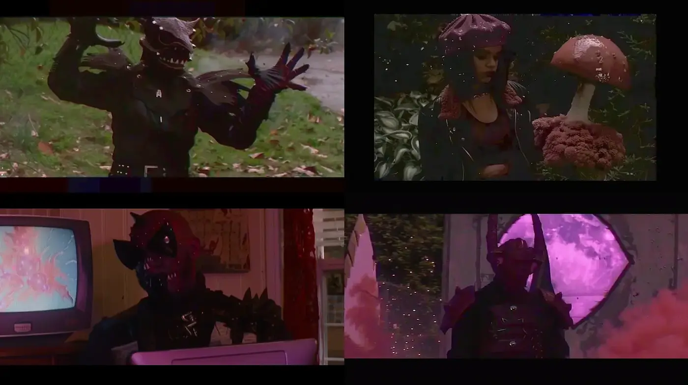 Eclectic Fusion of Cyberpunk and Fantasy in Darkly Vibrant Aesthetics - Midjourney sref style