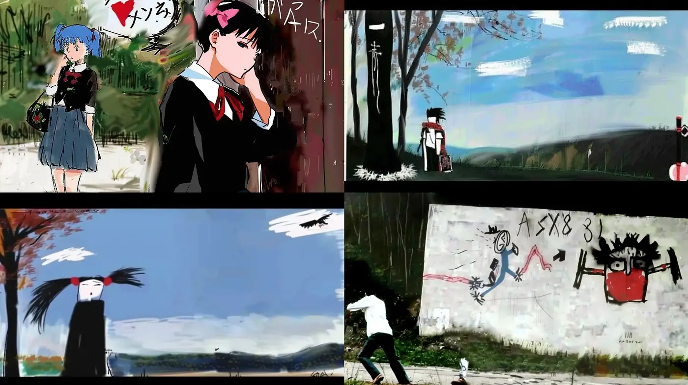 Whimsical Brushstrokes of Stylized Anime and Expressive Artistry - Midjourney sref style