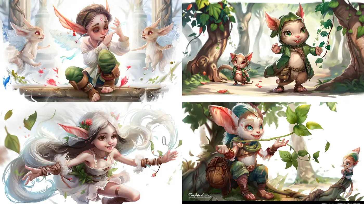 Enchanted Forest Whimsy: Ethereal Charm in Digital Artistry - Midjourney sref style