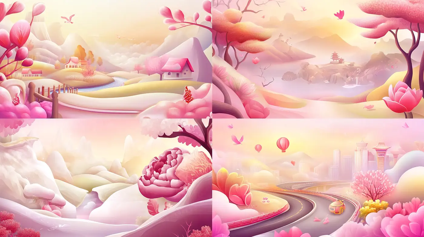 Surreal Pastel Dreamscape: A Serene Blend of Fantasy and Tranquility - Midjourney sref style