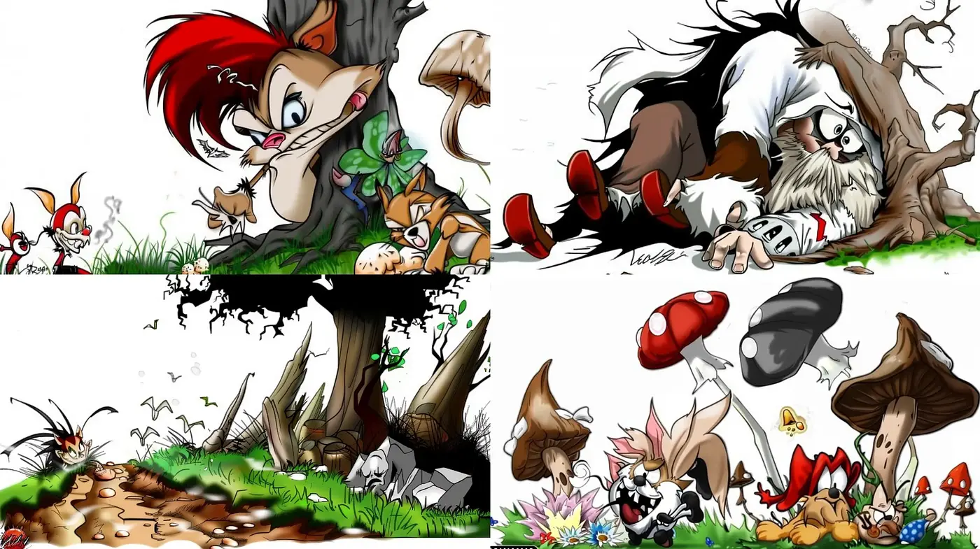 Vibrant Whimsy in Comic Artistry: A Homage to Playful Animation Styles - Midjourney sref style
