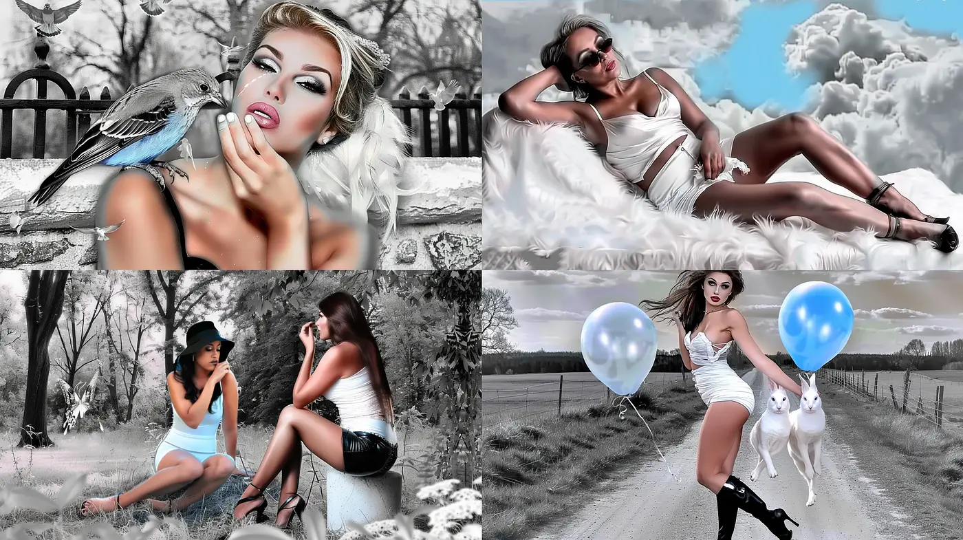 Monochromatic Elegance with Surreal Overtones - Midjourney sref style