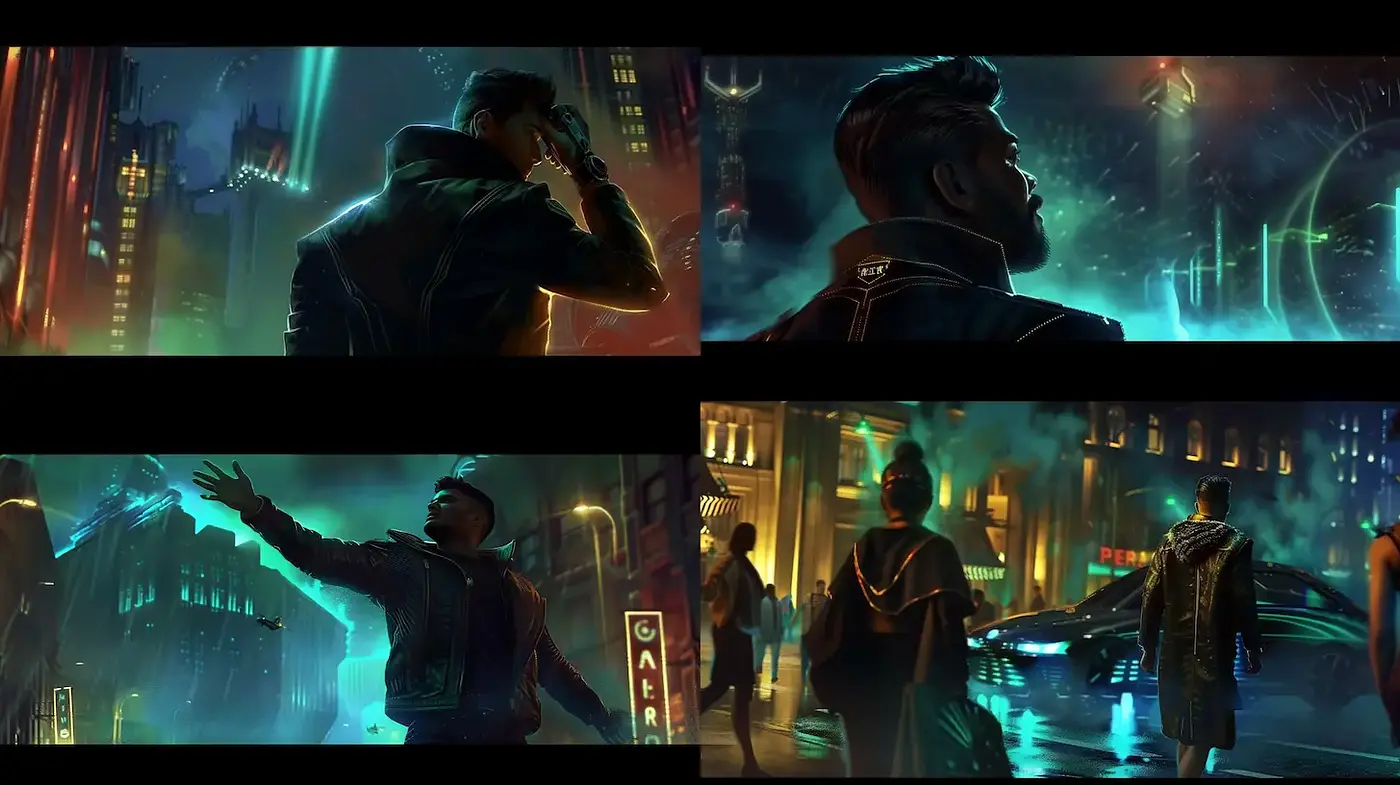 Futuristic Noir with a Cinematic Vibe - Midjourney sref style