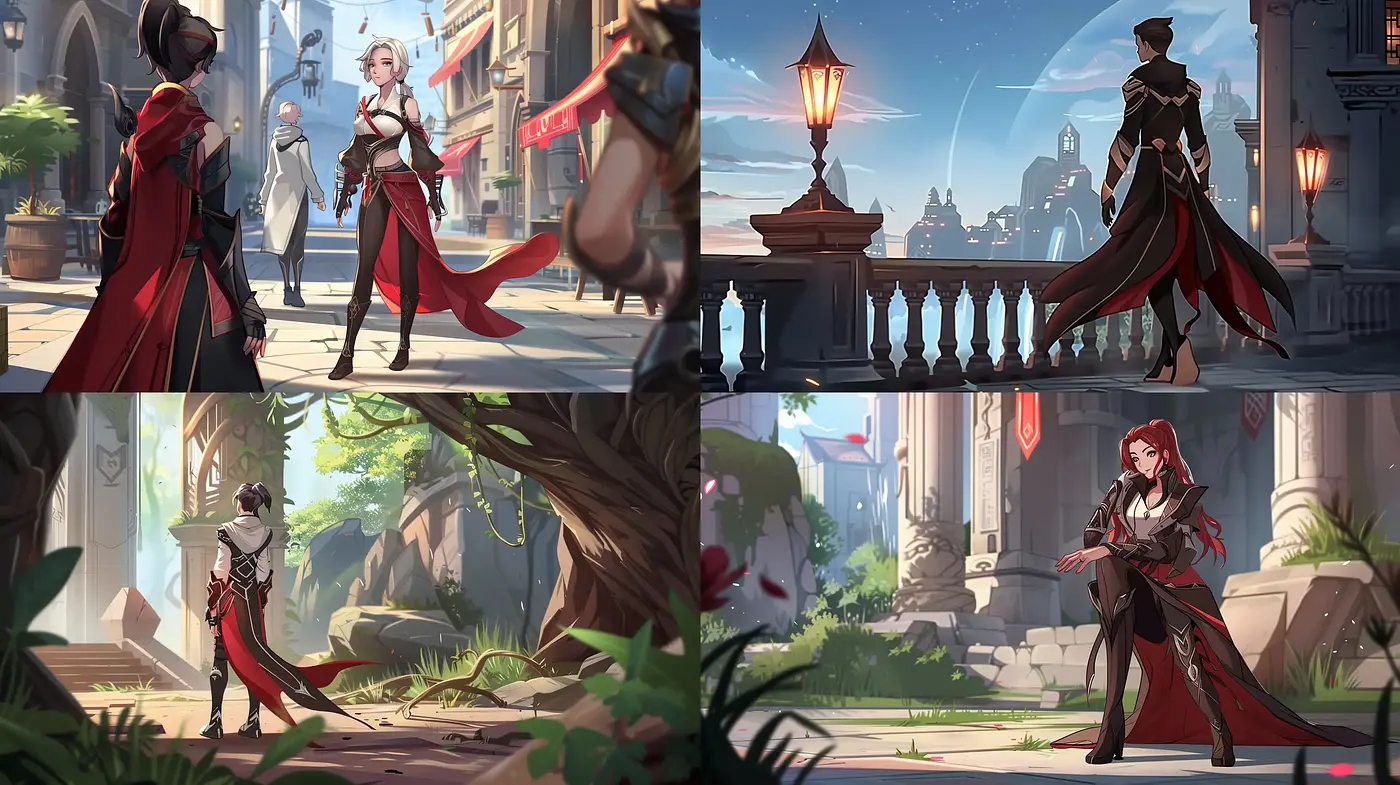 Ethereal Elegance in Red: A Fusion of Digital Artistry and Fantasy Romance - Midjourney sref style