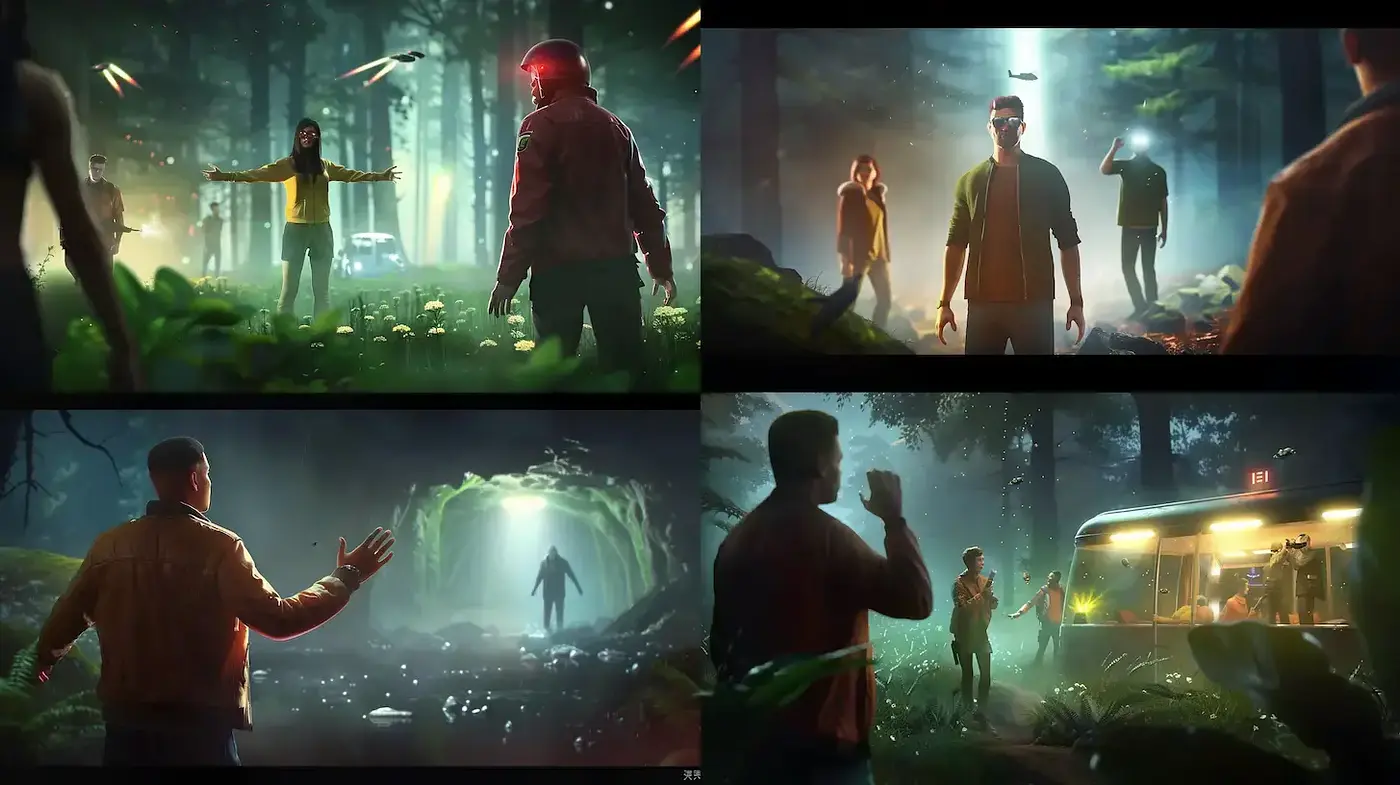 Mysterious and Evocative Fantasy in a Surreal Forest Setting - Midjourney sref style
