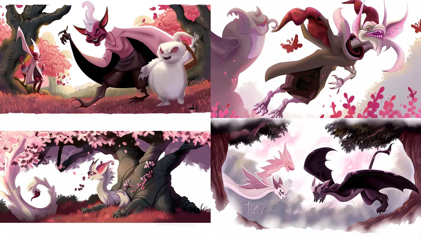 Whimsical Fantasy in Soft-Hued Illustration - Midjourney sref style