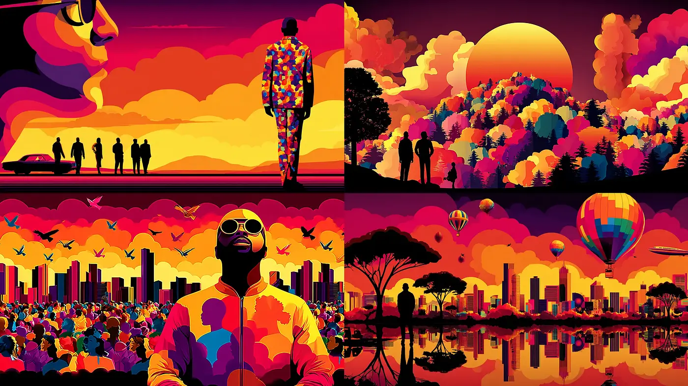 Vibrant Futuristic Urban Landscapes with a Playful Pop Art Aesthetic - Midjourney sref style
