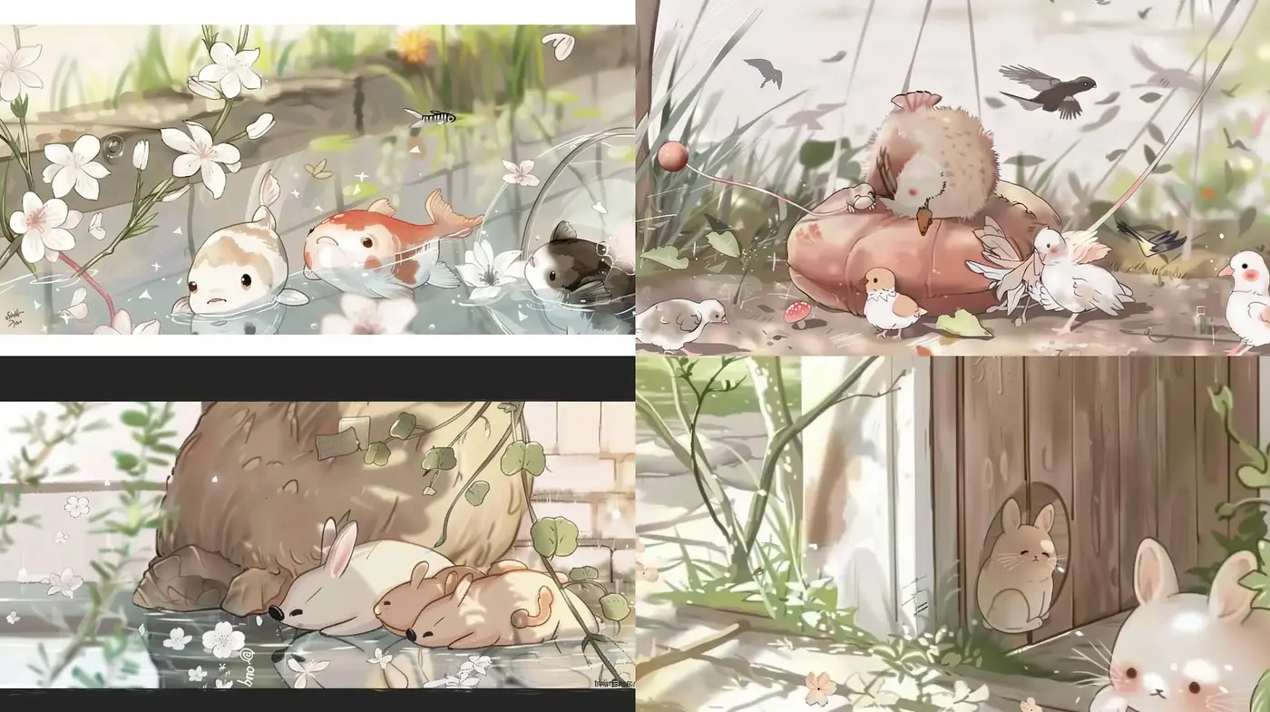 Whimsical Woodland Watercolor Series - Midjourney sref style