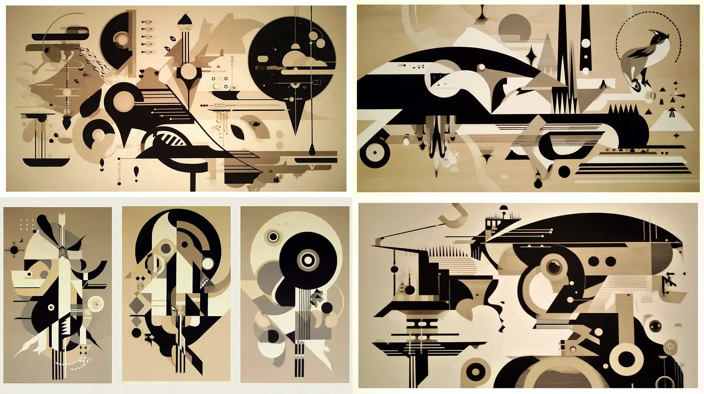 Sleek and Abstract Geometric Design with Monochromatic Nuances - Midjourney sref style