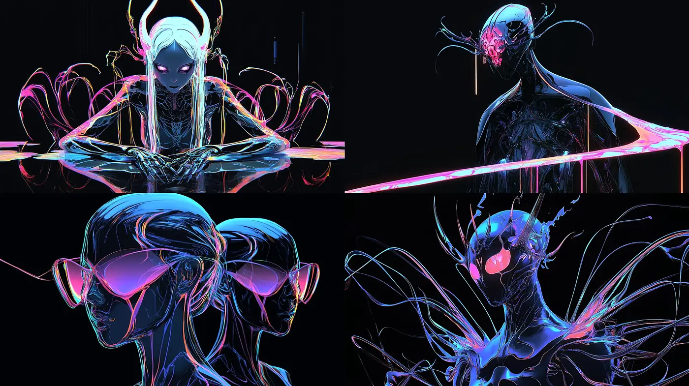 Neon Cyberdreams: A Vivid Digital Odyssey - Midjourney sref style