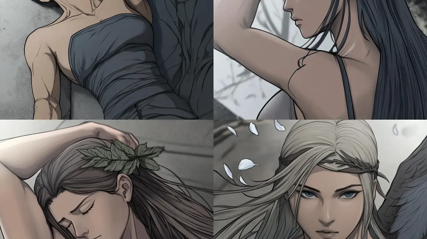 Ethereal Monochrome Dreams: A Consistent Exploration of Serene Greyscale Illustration - Midjourney sref style