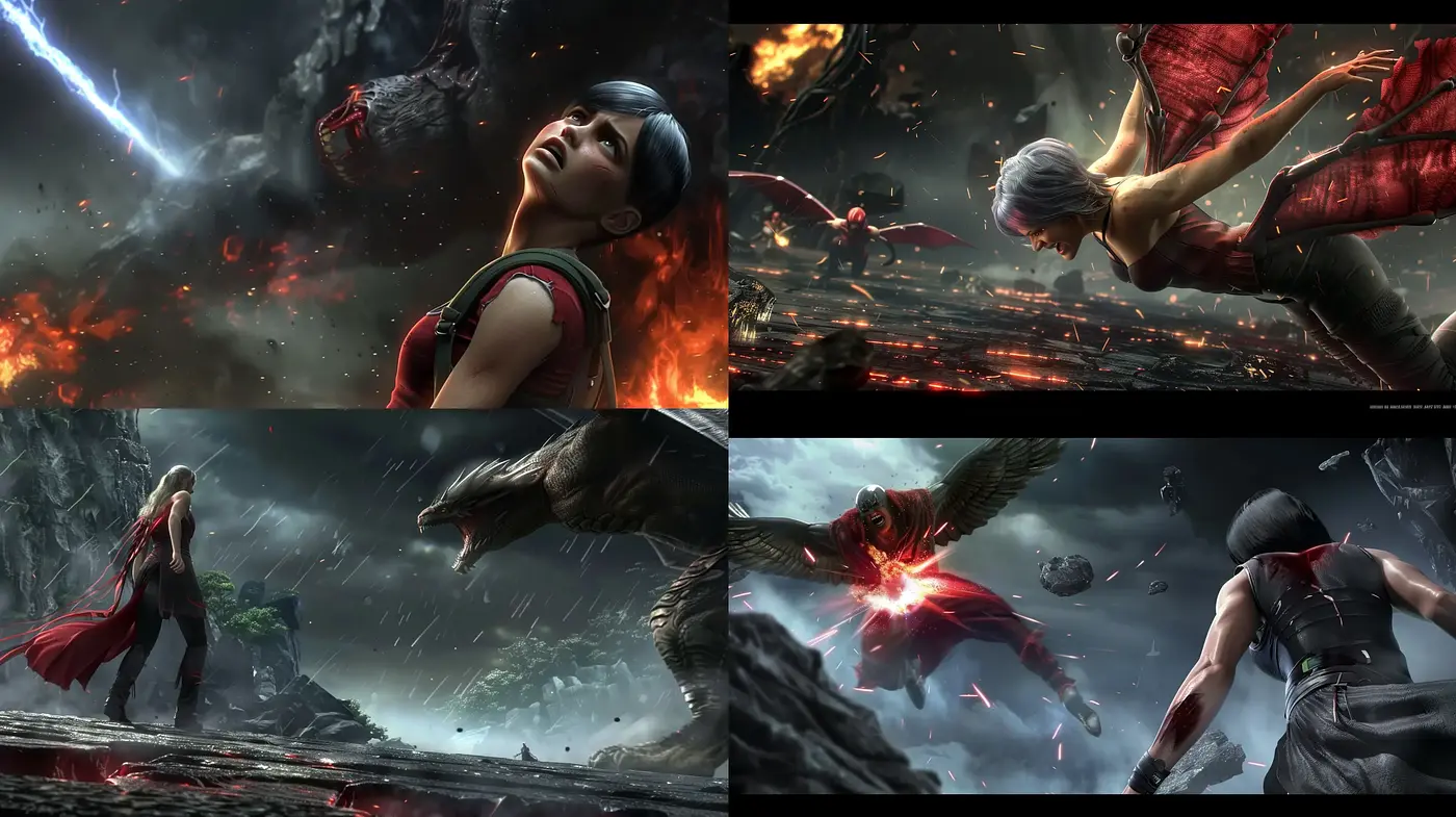 Dynamic Cinematic Illustrations Inspired by High-Octane Action Films - Midjourney sref style