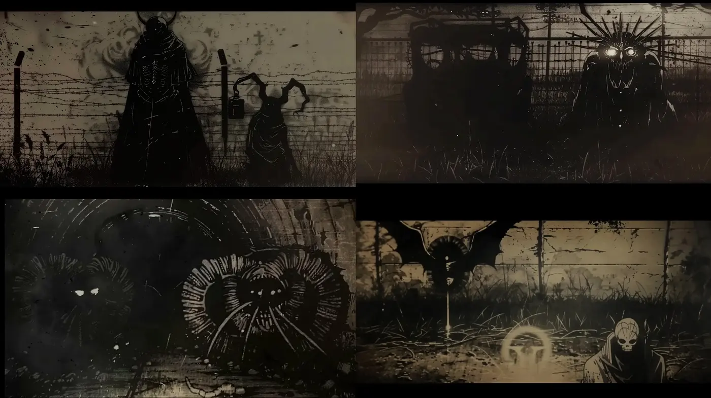 Gothic Shadows and Monochrome Mystique: An Ode to Dark Surrealism - Midjourney sref style