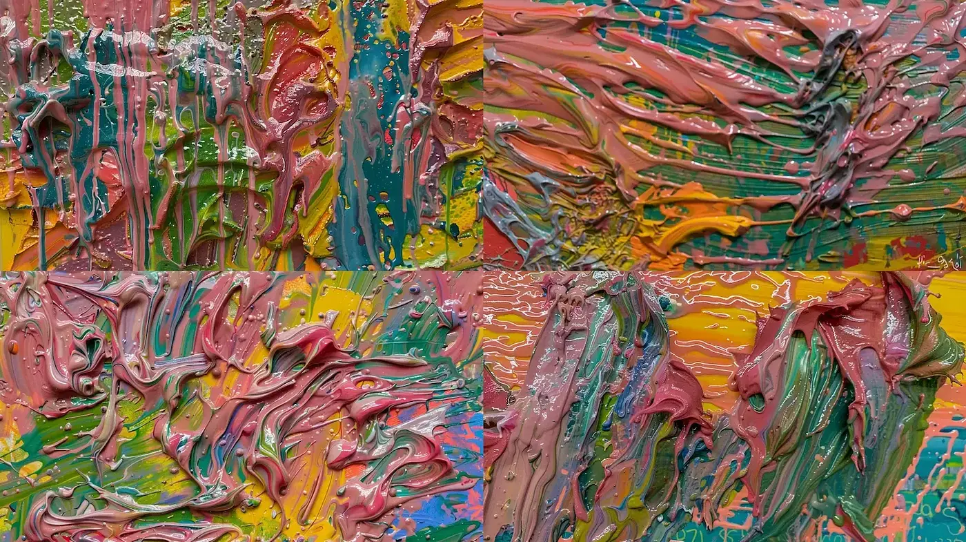 Dynamic expressionistic abstract art with vibrant textures - Midjourney sref style