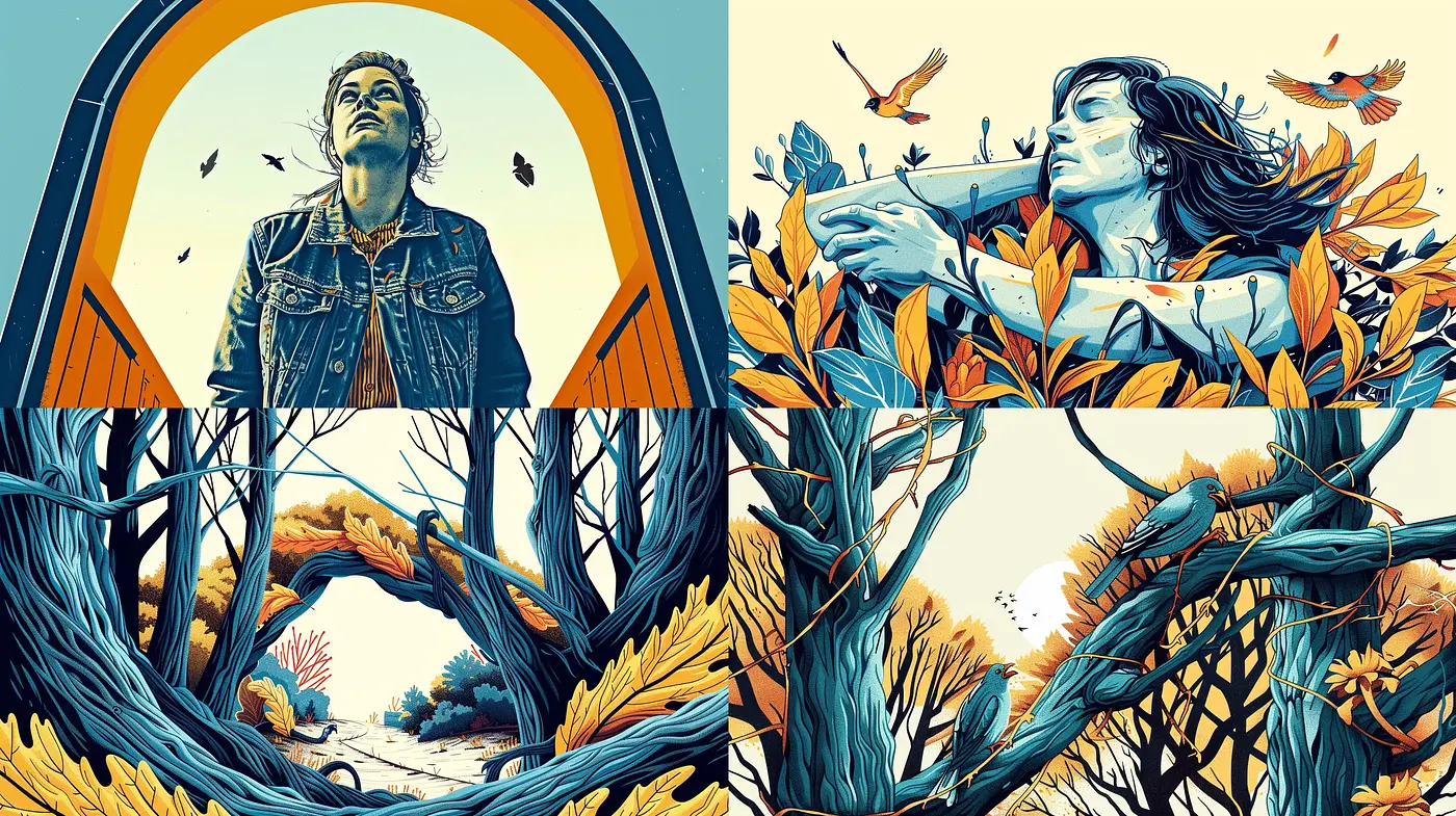 Serene Nature-Inspired Illustrative Tableaus - Midjourney sref style