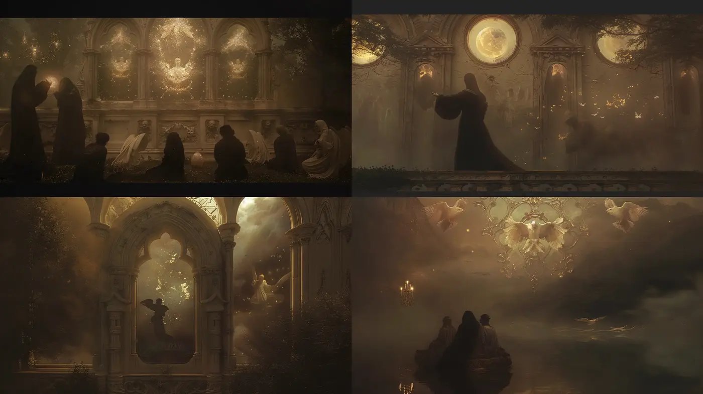 Ethereal Twilight: A Homage to Gothic and Romantic Visions - Midjourney sref style