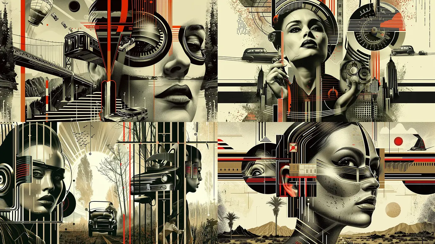 Futuristic Retro-Industrial Portraits with a Nostalgic Sepia Tone - Midjourney sref style