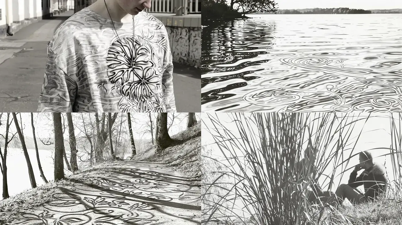 Monochromatic Exploration of Nature and Urban Settings - Midjourney sref style