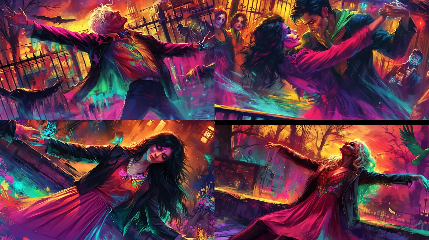 Ethereal Twilight Dance: Symphonies of Vivid Hues and Dreamlike Impressions - Midjourney sref style