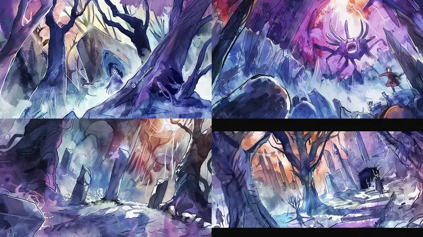 Ethereal and Dreamlike Landscapes with a Surreal Quality - Midjourney sref style
